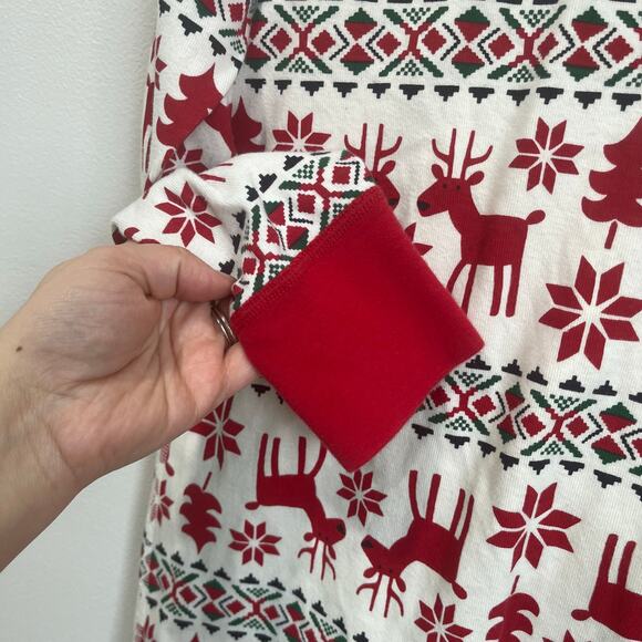 Hanna Andersson Organic Cotton Fair Isle Reindeer Holiday Pajama Set XL - Picture 7 of 7